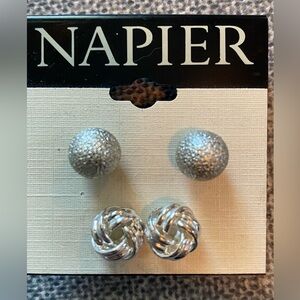Silver Stud Earrings Set